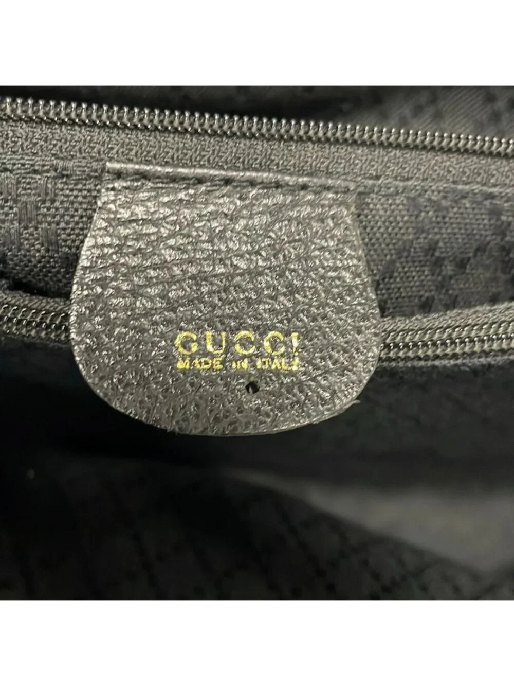Gucci Handbag Bamboo Black Brown Leather